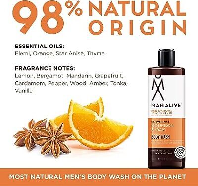 Me alive - shower jelly with essential oils - bourbon and oak - 500ml