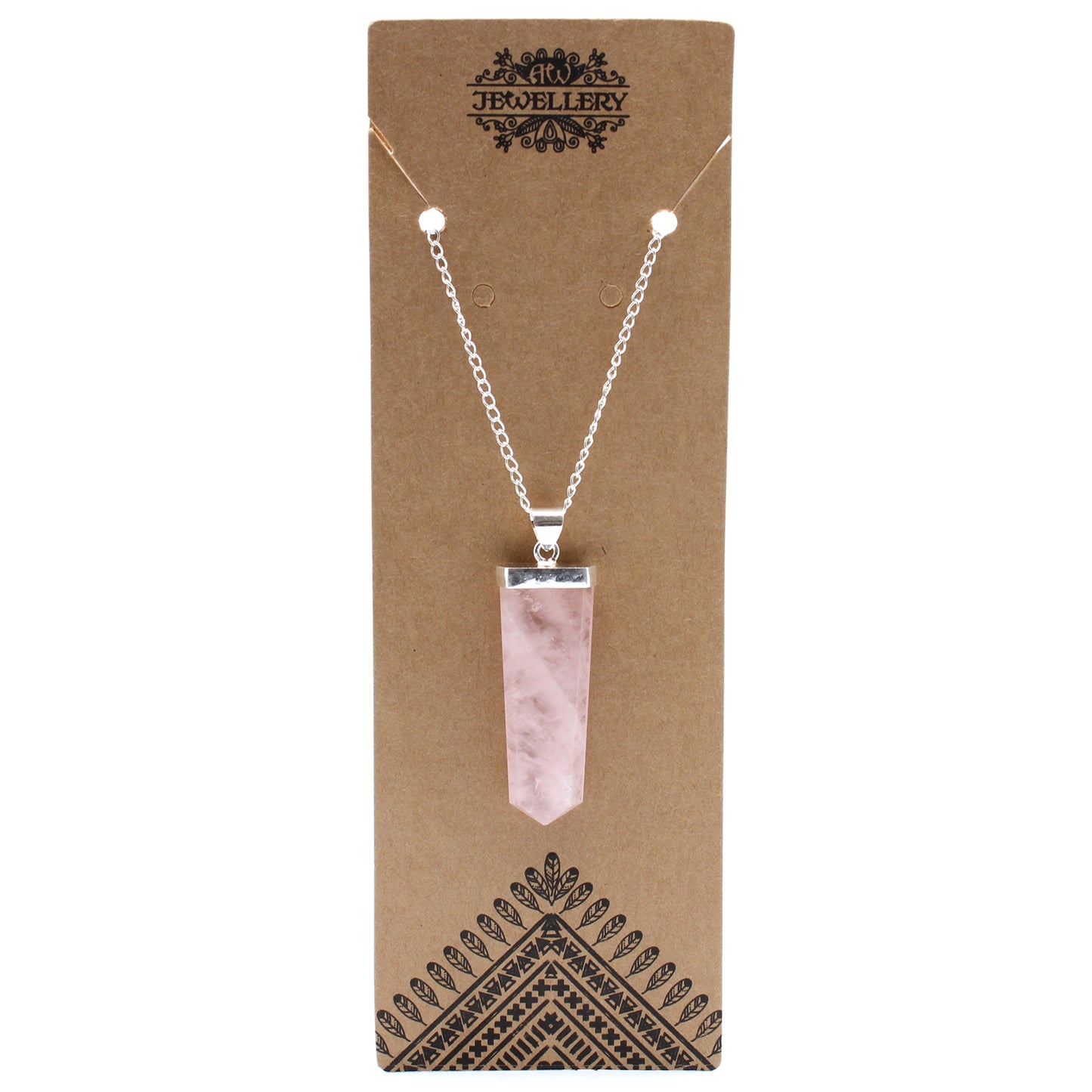 Crystal pendant - pink quartz