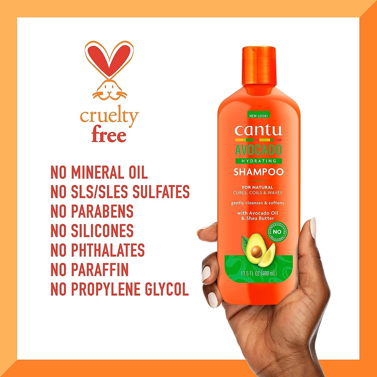 Cantu Drėkinantis Šampūnas su Avokadu ir tauktmedžio sviestu - 400ml