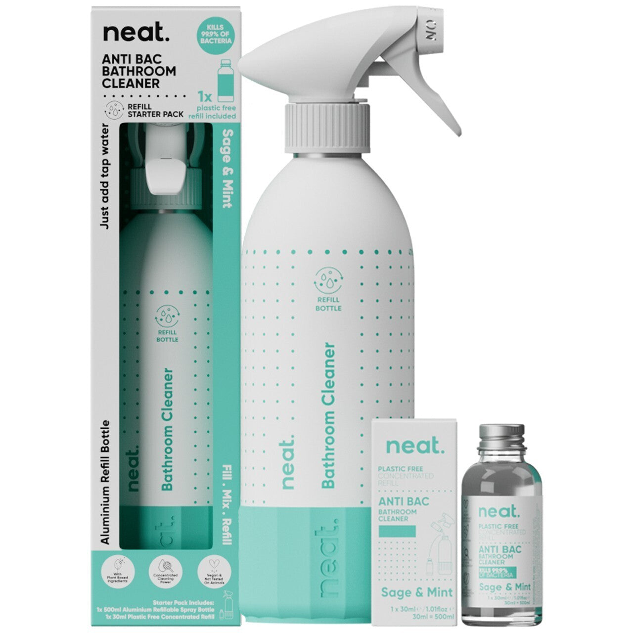 Do not. Cleaning kit for bath - sage and mint