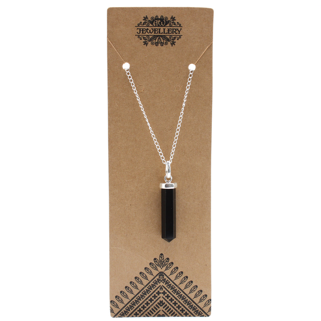 Crystal pendant - black agate