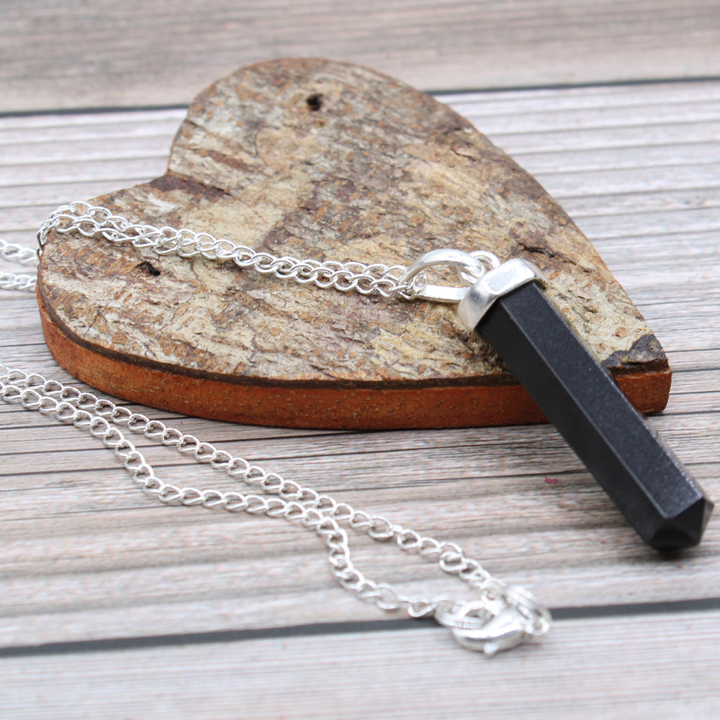 Crystal pendant - black agate