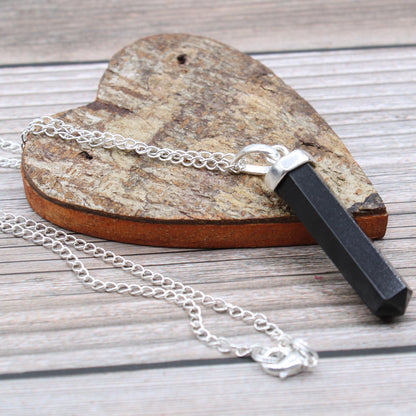 Crystal pendant - black agate