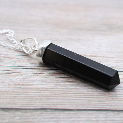 Crystal pendant - black agate
