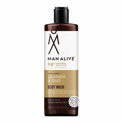 Me alive - shower jelly with essential oils - leather and ode - 500ml